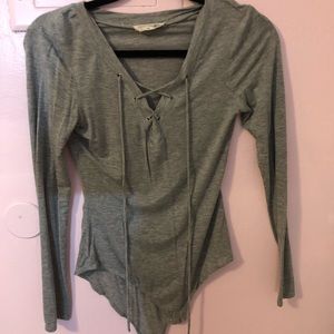 Grey longsleeve bodysuit